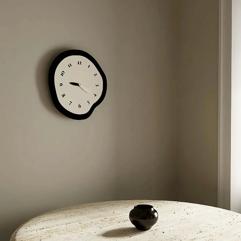 Large Modern Wall Clock with Unique Warped Design and | Ridorn