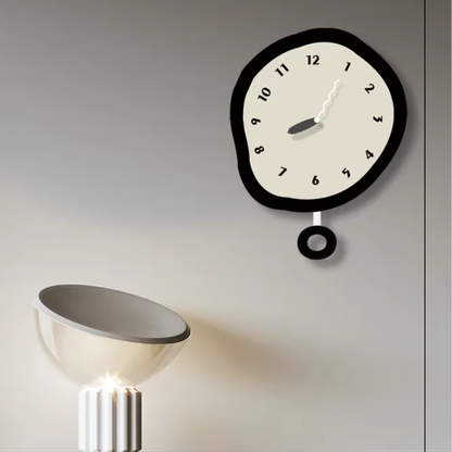 Large Modern Wall Clock with Unique Warped Design and | Ridorn