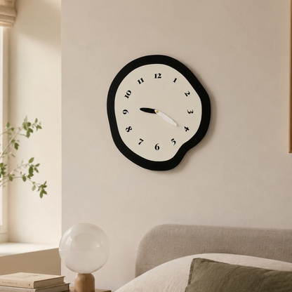 Large Modern Wall Clock with Unique Warped Design and | Ridorn