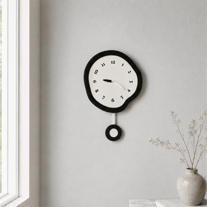 Large Modern Wall Clock with Unique Warped Design and | Ridorn