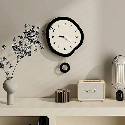 Large Modern Wall Clock with Unique Warped Design and | Ridorn