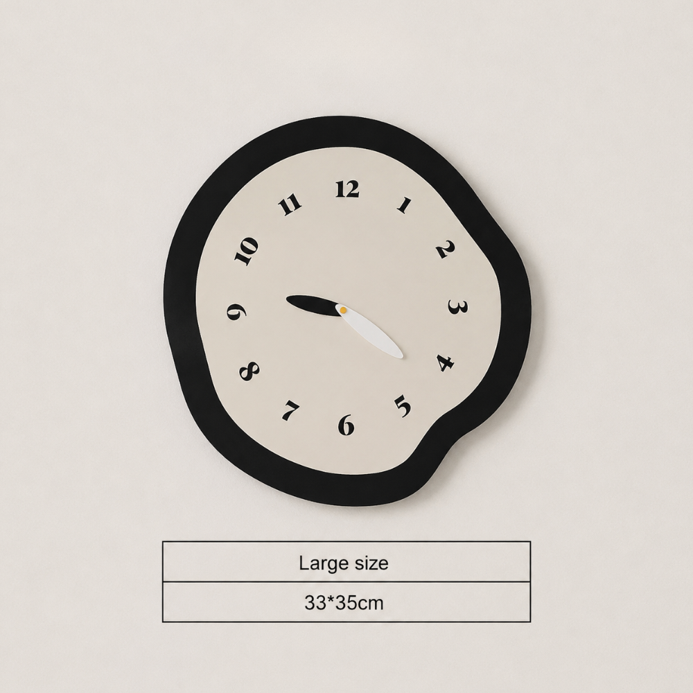 Large Modern Wall Clock with Unique Warped Design and | Ridorn