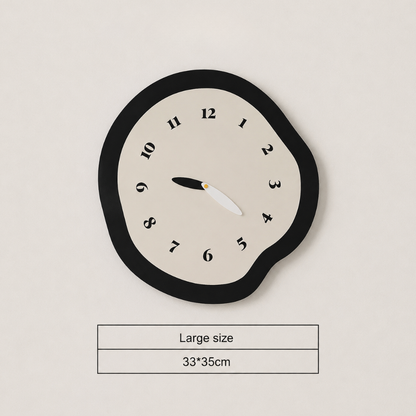 Large Modern Wall Clock with Unique Warped Design and | Ridorn