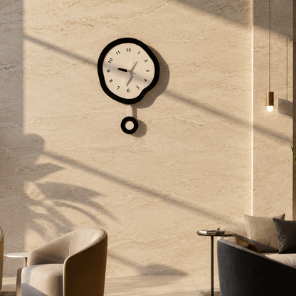 Large Modern Wall Clock with Unique Warped Design and | Ridorn