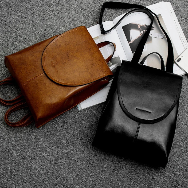 Leather Backpack for Women, Versatile Everyday Daypack with Modern Design-Ridorn