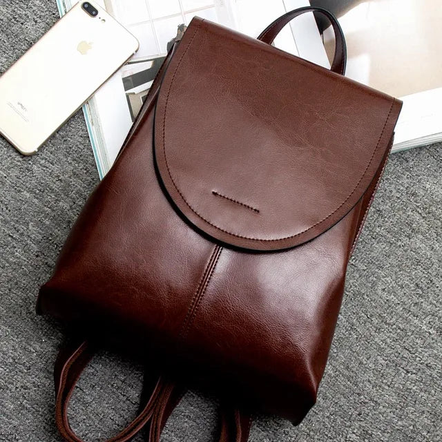 Leather Backpack for Women, Versatile Everyday Daypack with Modern Design-Ridorn