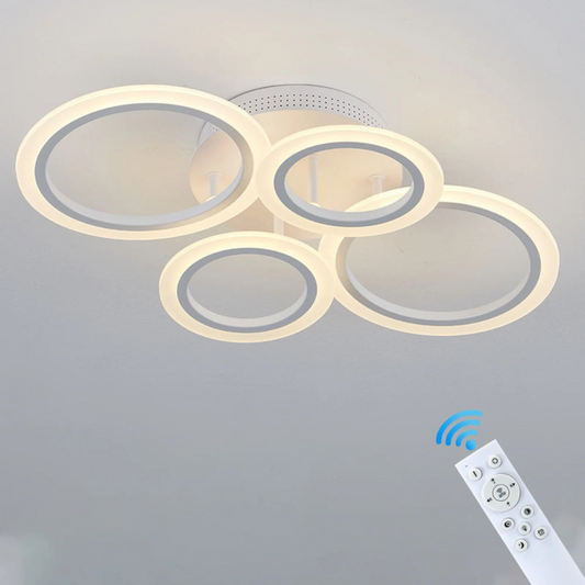 Dimmable LED Ring Chandelier with Remote Control for Modern Spaces | Ridorn