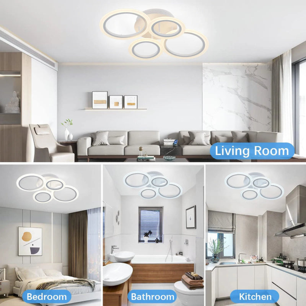 Dimmable LED Ring Chandelier with Remote Control for Modern Spaces | Ridorn