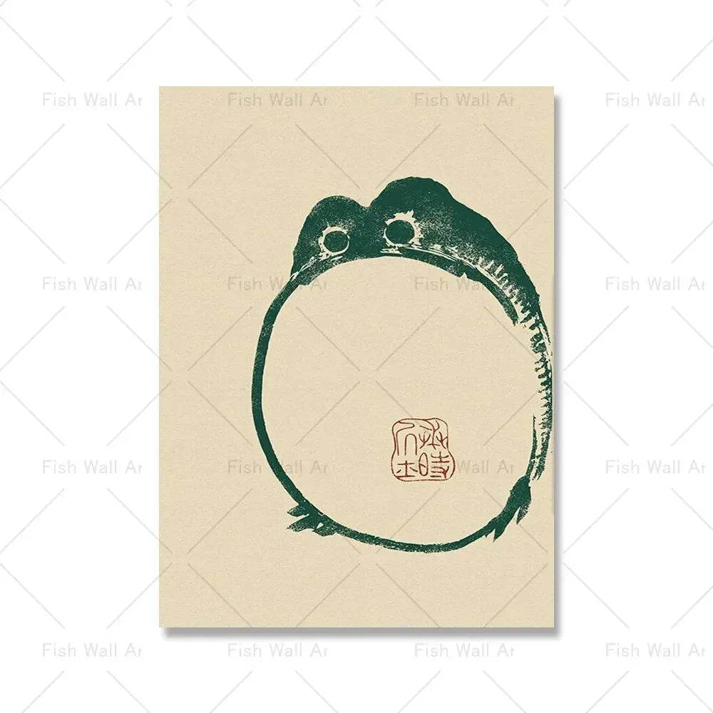 Lennus Hoji Frog Canvas Poster - Set of 3-Wall Art-Ridorn