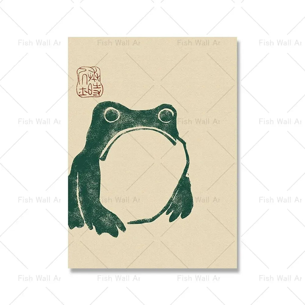 Lennus Hoji Frog Canvas Poster - Set of 3-Wall Art-Ridorn