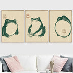 Lennus Hoji Frog Canvas Poster - Set of 3-Wall Art-Ridorn