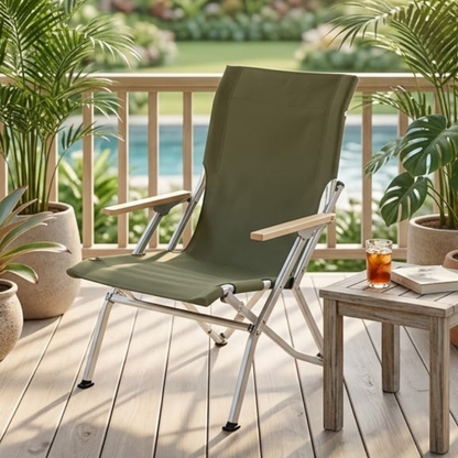 Lightweight Folding Camping Chair with Armrests and Tall | Ridorn