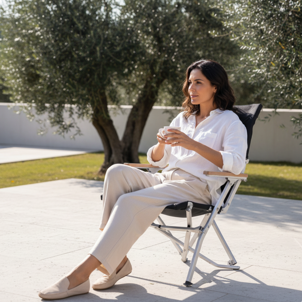 Lightweight Folding Camping Chair with Armrests and Tall | Ridorn