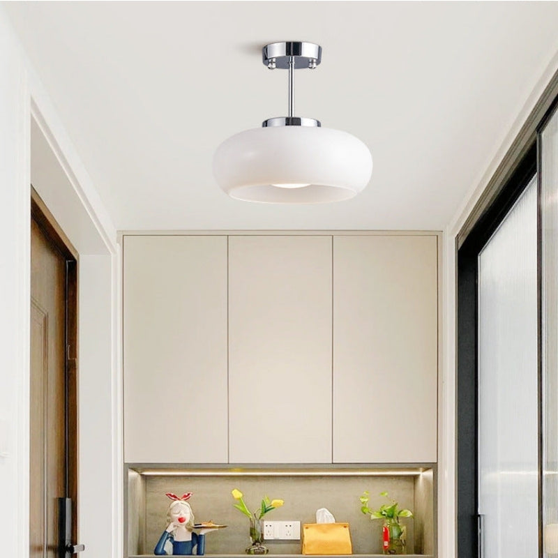 Elegant Round Amber Glass Ceiling Light for Modern Spaces | Ridorn
