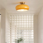 Elegant Round Amber Glass Ceiling Light for Modern Spaces | Ridorn