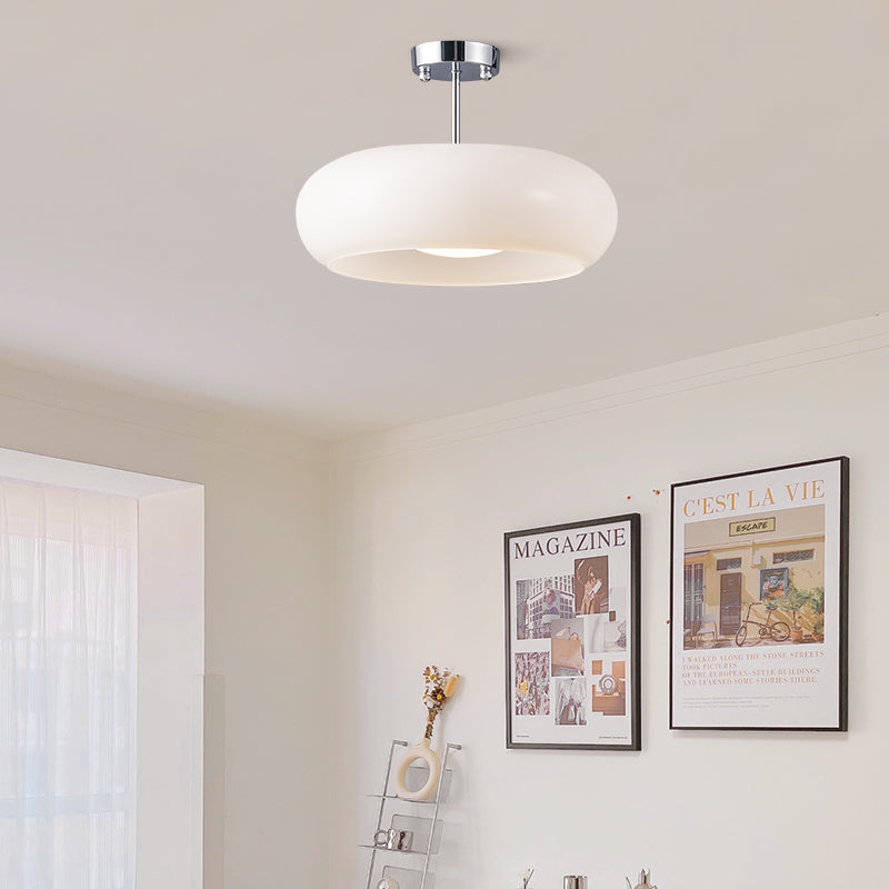 Elegant Round Amber Glass Ceiling Light for Modern Spaces | Ridorn