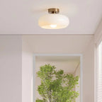 Elegant Round Amber Glass Ceiling Light for Modern Spaces | Ridorn