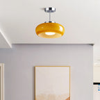 Elegant Round Amber Glass Ceiling Light for Modern Spaces | Ridorn