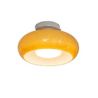 Elegant Round Amber Glass Ceiling Light for Modern Spaces | Ridorn