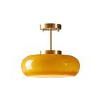 Elegant Round Amber Glass Ceiling Light for Modern Spaces | Ridorn