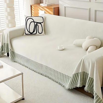 Living Room Rustic Sofa Cover | Versatile Throw with Tassel Detail | Ridorn
