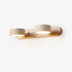 Contemporary wall light wood and stone-like design front view