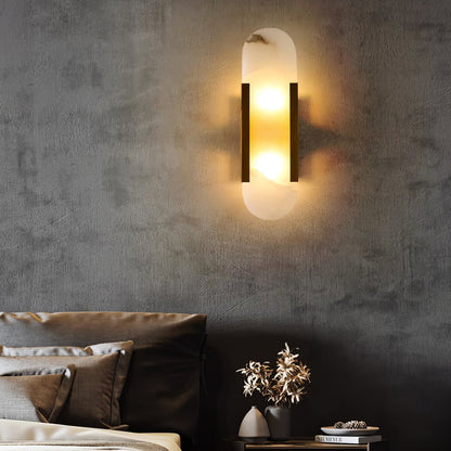 Living Room Wall Light | Elongated Alabaster Design | Ridorn