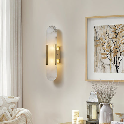 Living Room Wall Light | Elongated Alabaster Design | Ridorn
