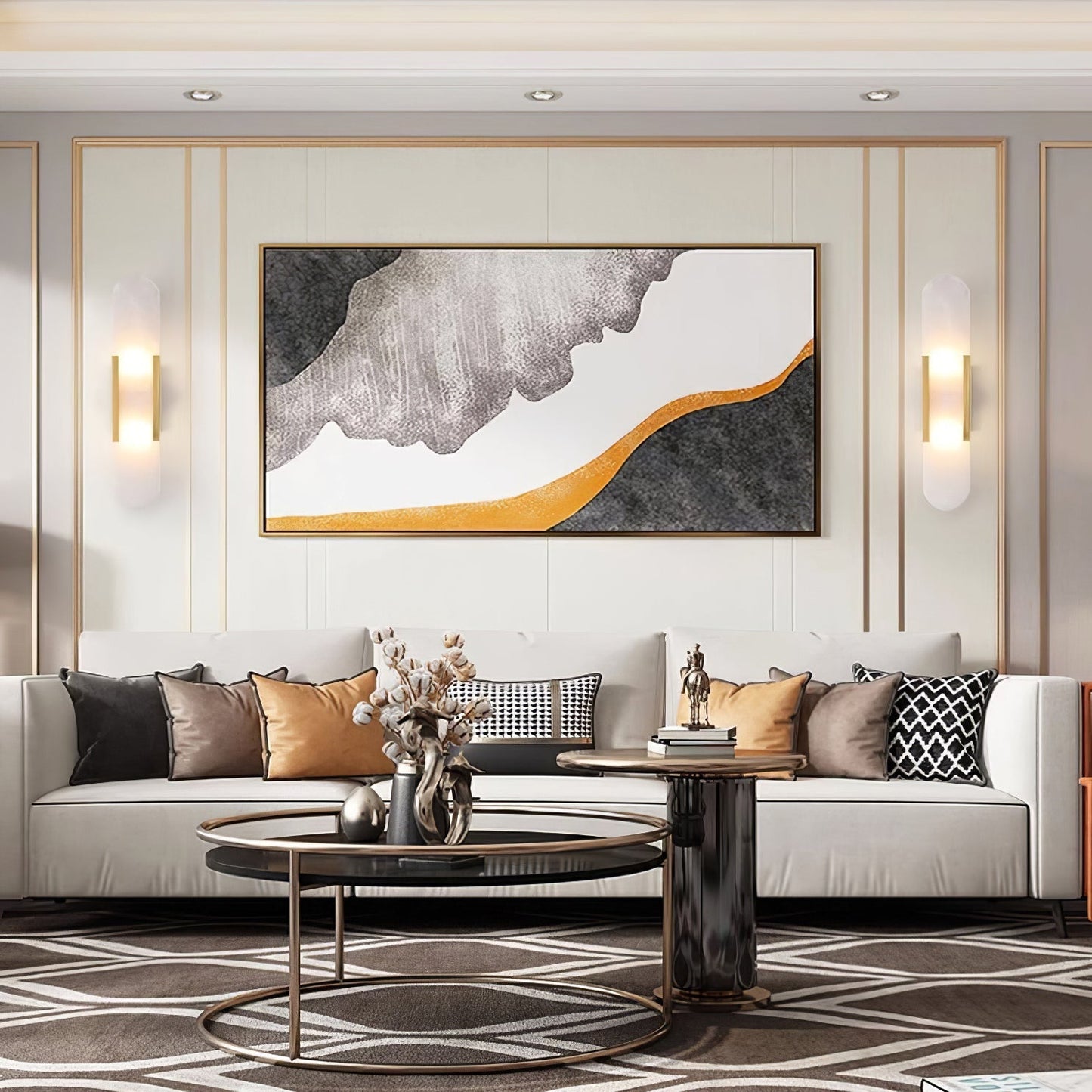 Living Room Wall Light | Elongated Alabaster Design | Ridorn
