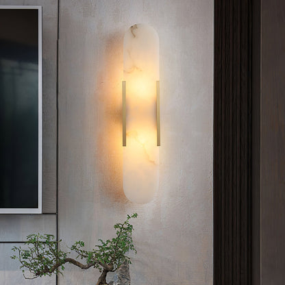 Living Room Wall Light | Elongated Alabaster Design | Ridorn