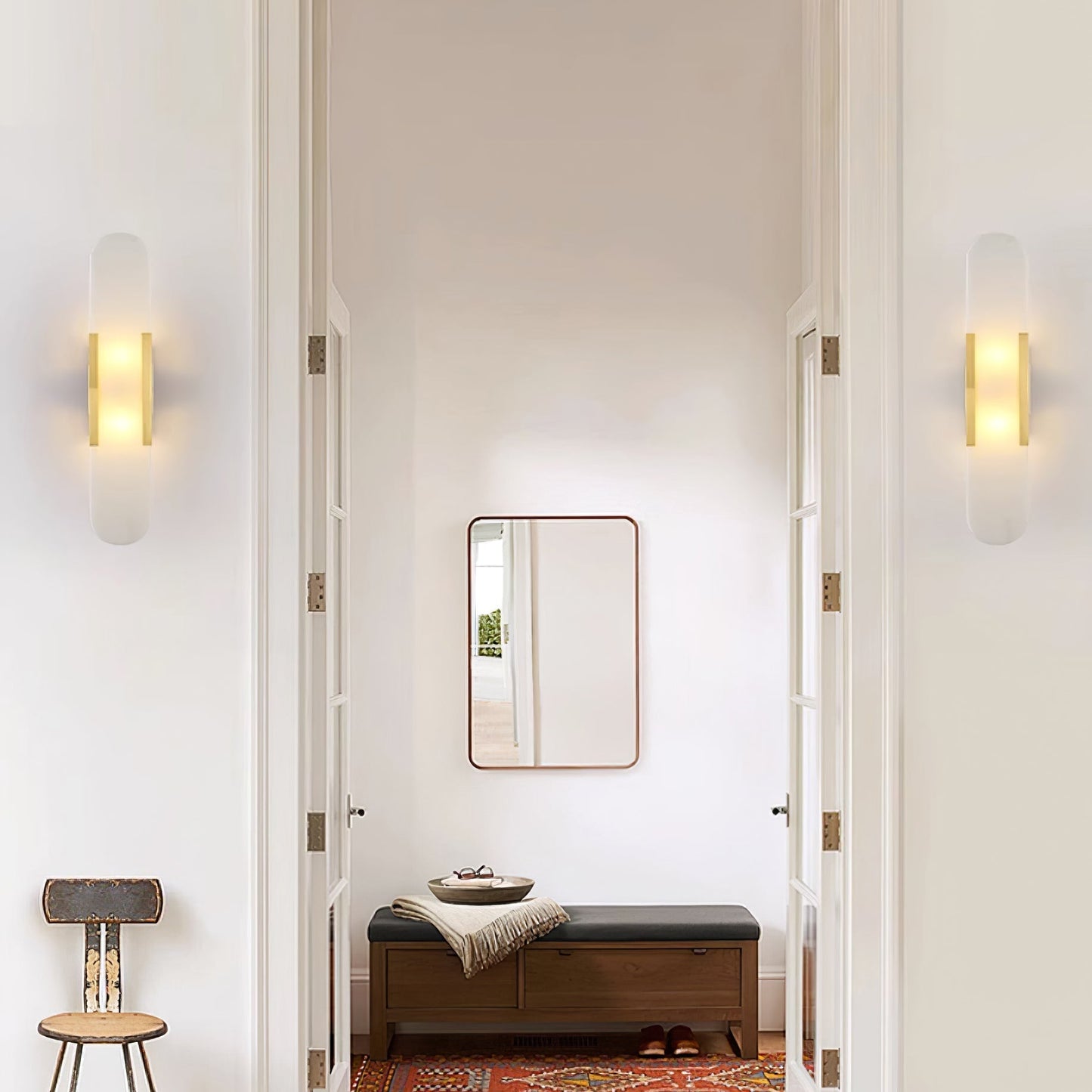 Living Room Wall Light | Elongated Alabaster Design | Ridorn