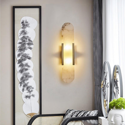 Living Room Wall Light | Elongated Alabaster Design | Ridorn