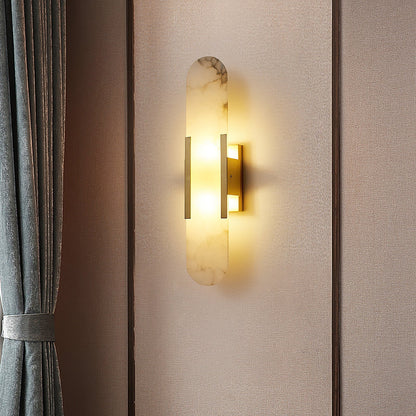 Living Room Wall Light | Elongated Alabaster Design | Ridorn