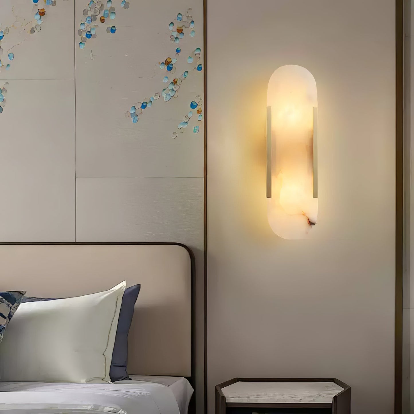 Living Room Wall Light | Elongated Alabaster Design | Ridorn