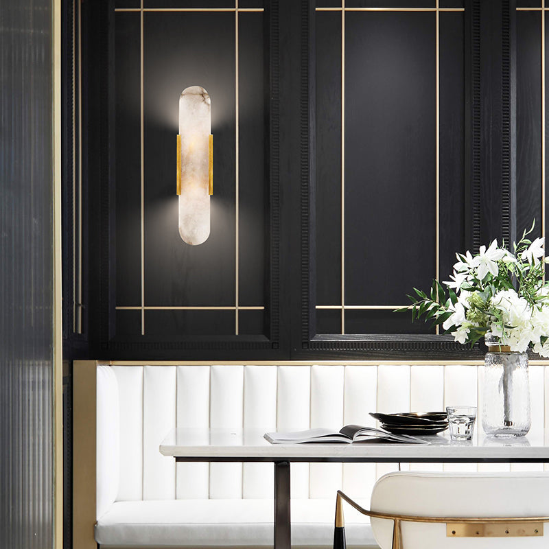 Living Room Wall Light | Elongated Alabaster Design | Ridorn