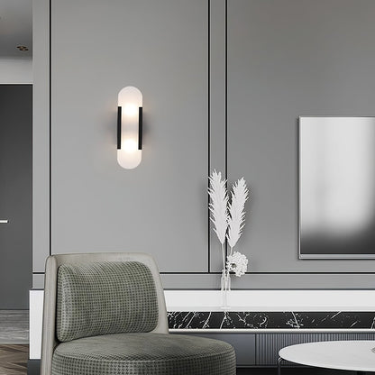 Living Room Wall Light | Elongated Alabaster Design | Ridorn