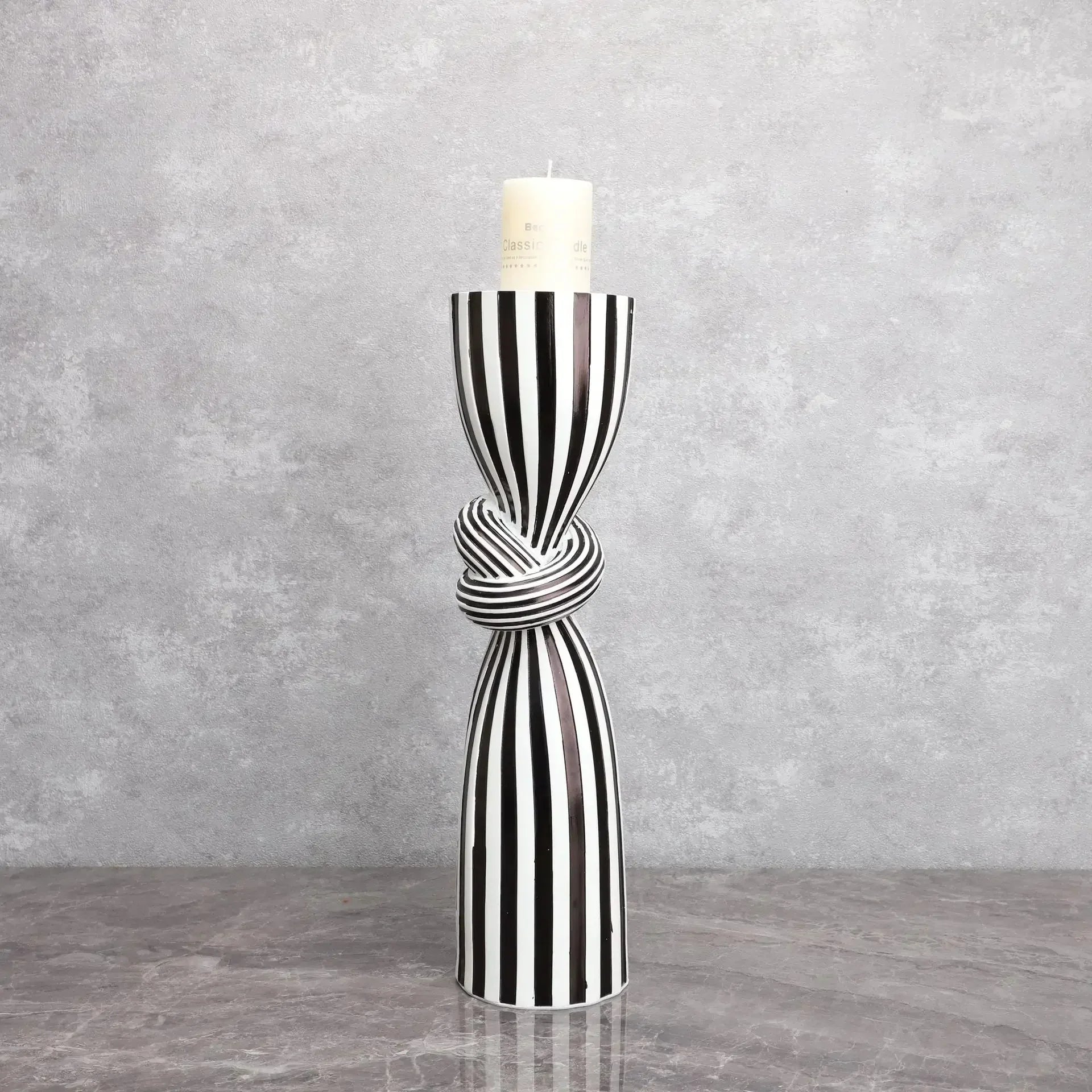 Lumon Striped Candle Holder-candle holder-Ridorn