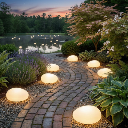 LunaStone | Waterproof Solar Pebble Stone Light for Gardens | Ridorn