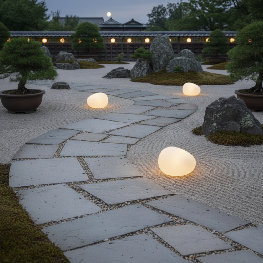 LunaStone | Waterproof Solar Pebble Stone Light for Gardens | Ridorn