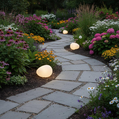 LunaStone | Waterproof Solar Pebble Stone Light for Gardens | Ridorn