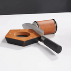 Manual knife sharpener diamond coated rolling wheel studio view