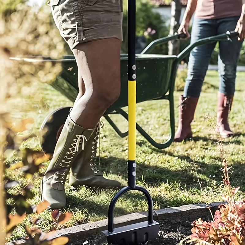 Manual Lawn Edger Tool, Half-Moon Steel Edging Blade for Clean Garden Bed Borders-Ridorn