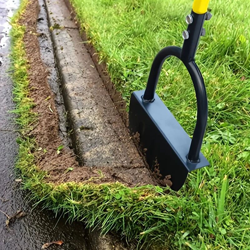 Manual Lawn Edger Tool, Half-Moon Steel Edging Blade for Clean Garden Bed Borders-Ridorn