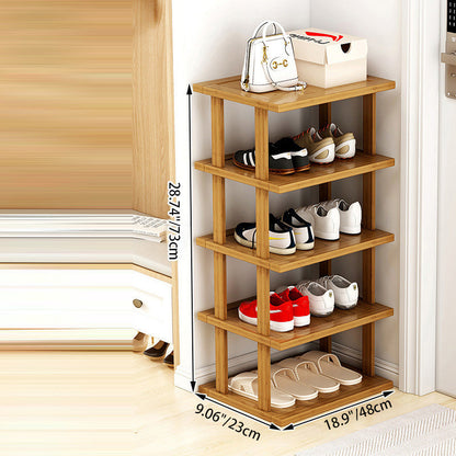 Chic 5-Tier Bamboo Shoe Storage Rack for Entryway | Ridorn