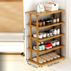Chic 5-Tier Bamboo Shoe Storage Rack for Entryway | Ridorn