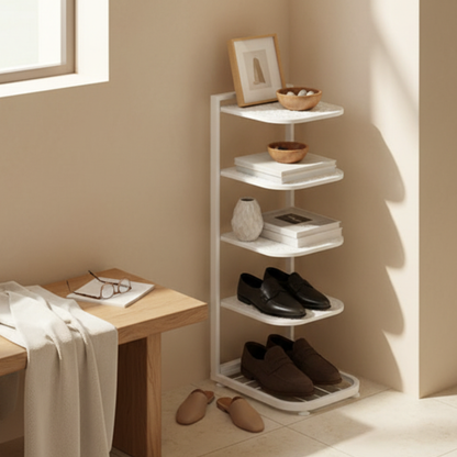 Multi-Tier Minimalist Iron Shoe Rack for Space-Saving | Ridorn