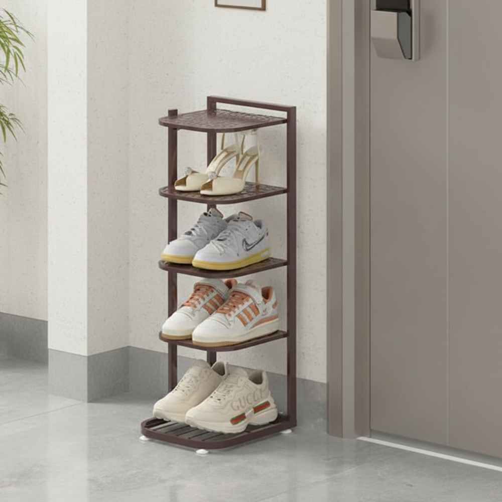 Multi-Tier Minimalist Iron Shoe Rack for Space-Saving | Ridorn