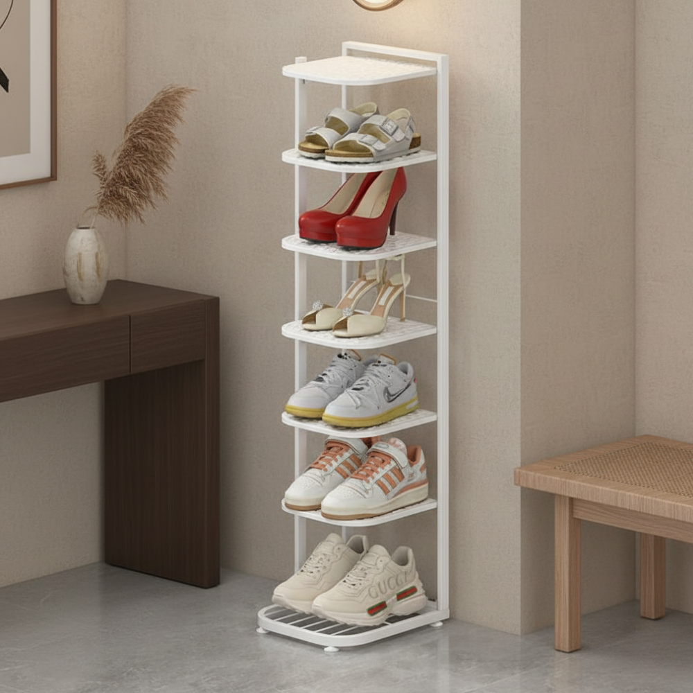 Multi-Tier Minimalist Iron Shoe Rack for Space-Saving | Ridorn