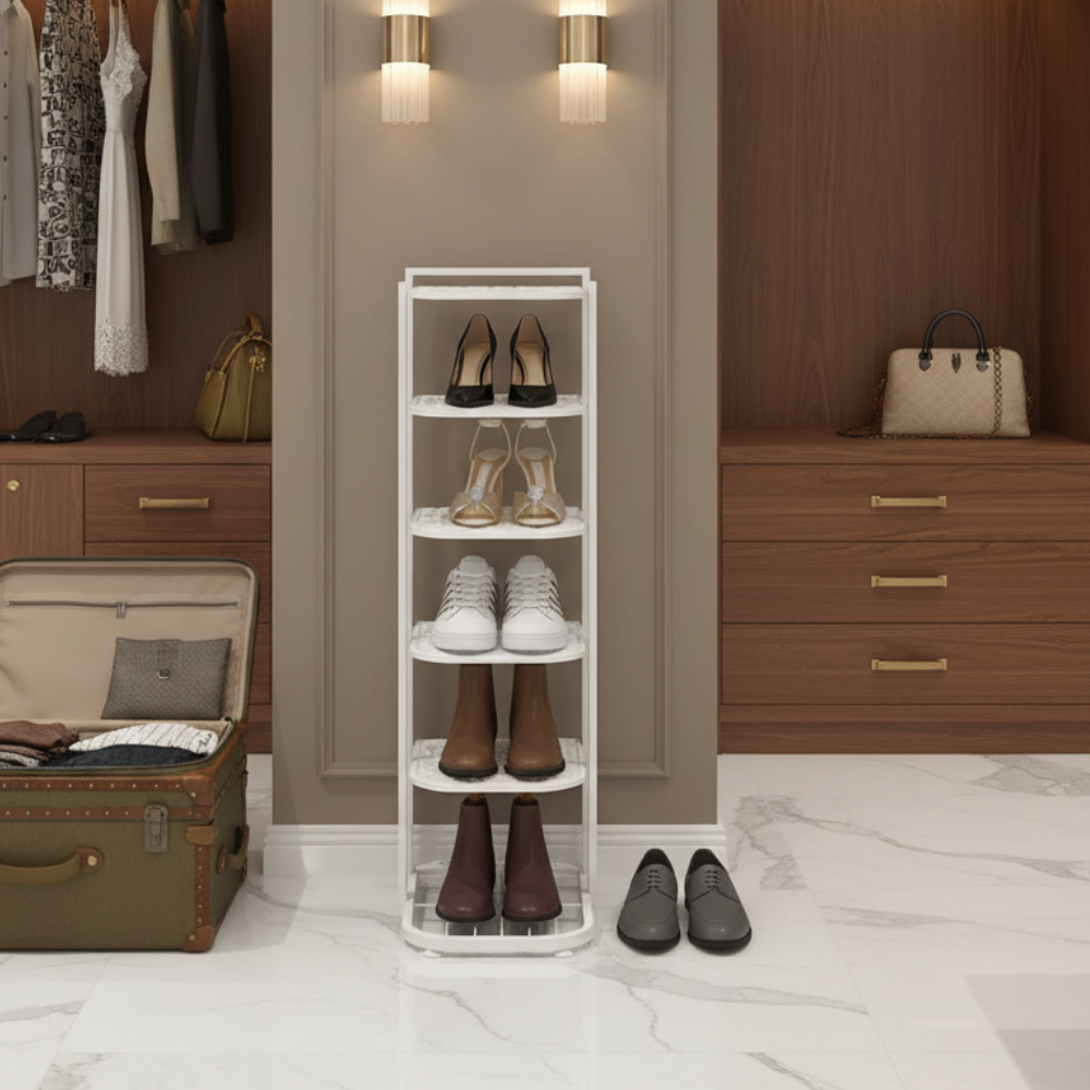 Multi-Tier Minimalist Iron Shoe Rack for Space-Saving | Ridorn