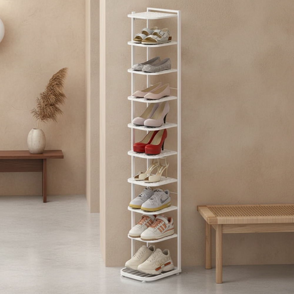 Multi-Tier Minimalist Iron Shoe Rack for Space-Saving | Ridorn
